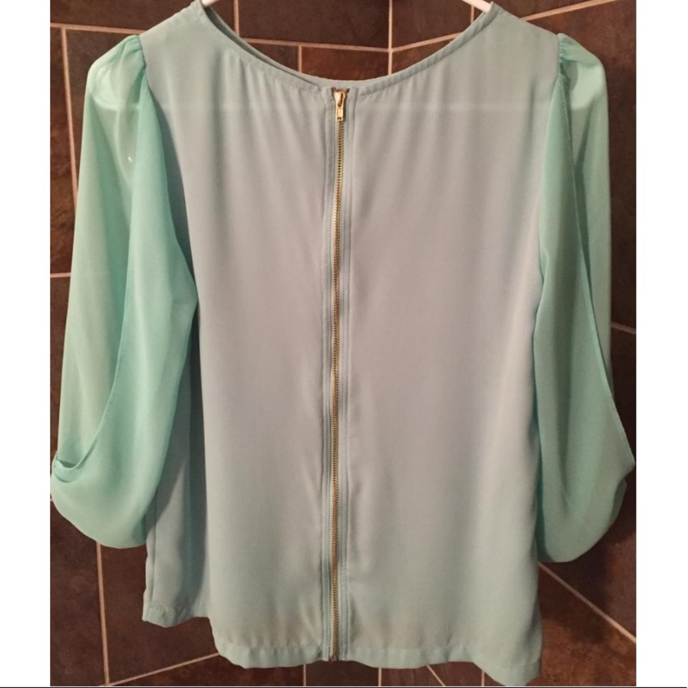 Sexy Green Ellison Blouse with Arm Flare - NWOT - Picture 2 of 8